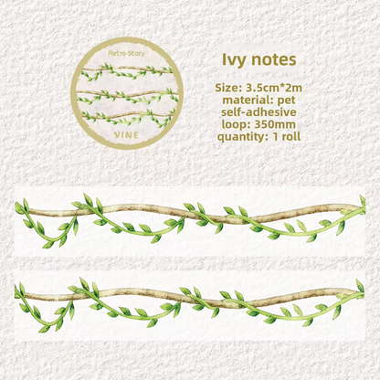 1 roll Forest Vine Branches Pet Tape For Scrapbooking