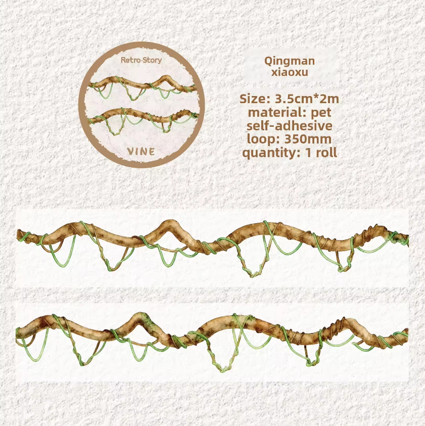 1 roll Forest Vine Branches Pet Tape For Scrapbooking