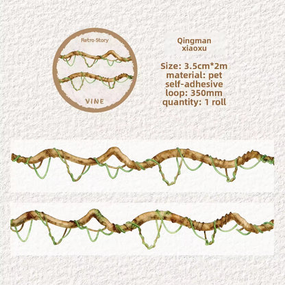 1 roll Forest Vine Branches Pet Tape For Scrapbooking