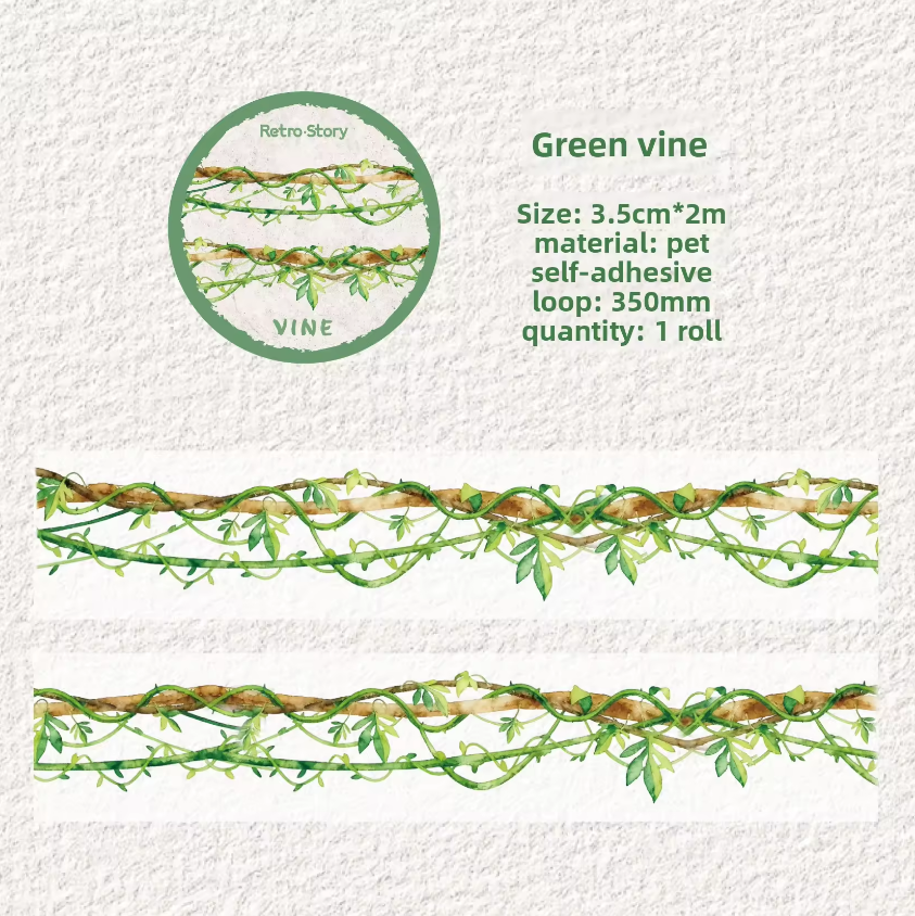 1 roll Forest Vine Branches Pet Tape For Scrapbooking
