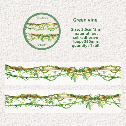 1 roll Forest Vine Branches Pet Tape For Scrapbooking