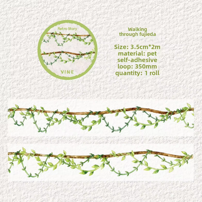 1 roll Forest Vine Branches Pet Tape For Scrapbooking
