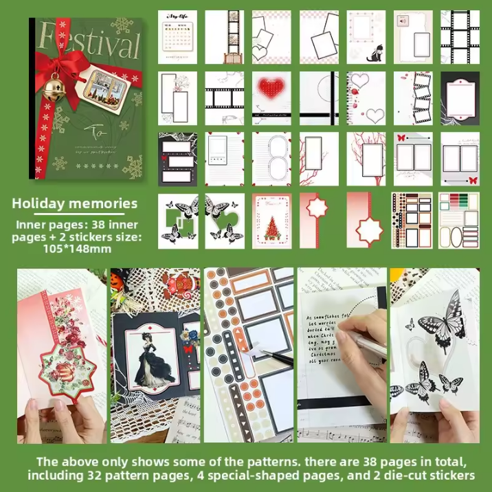 1 Pc Instagram-style notebook with irregular pages for journaling