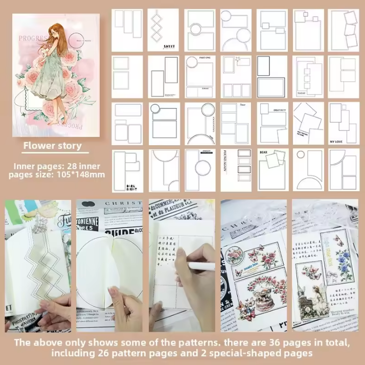 1 Pc Instagram-style notebook with irregular pages for journaling