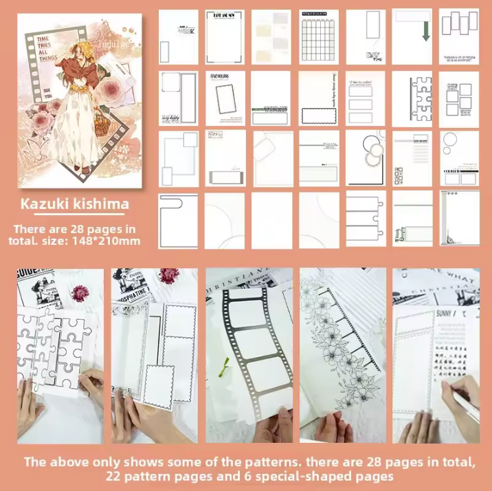 1 Pc Instagram-style notebook with irregular pages for journaling