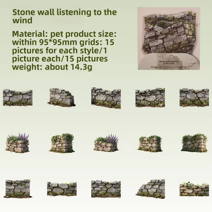 15 Pcs All Things Grow from Stone Series Forest Themed Scenery Stickers
