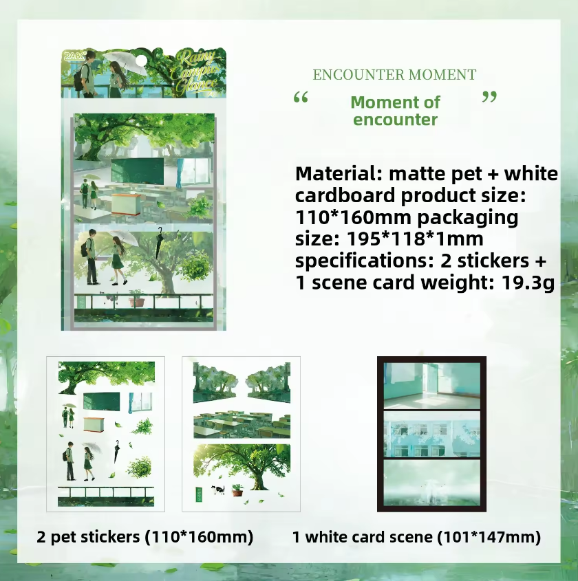 3 sheets Youth Time Zone Series Anime Scenery stickers