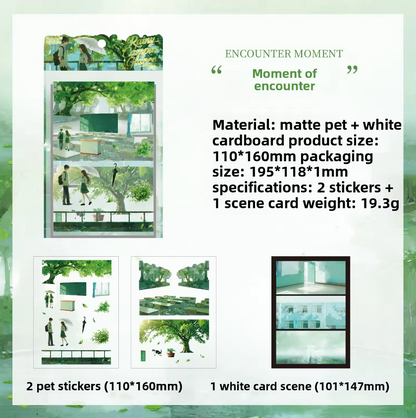 3 sheets Youth Time Zone Series Anime Scenery stickers