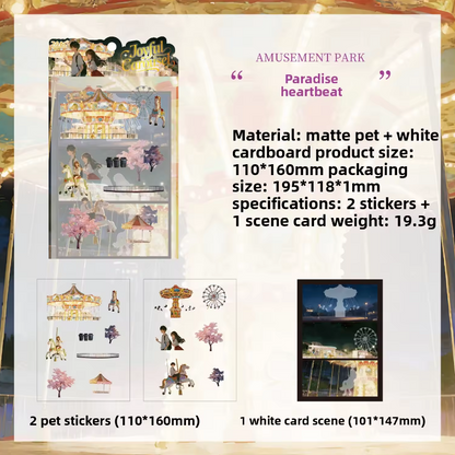 3 sheets Youth Time Zone Series Anime Scenery stickers