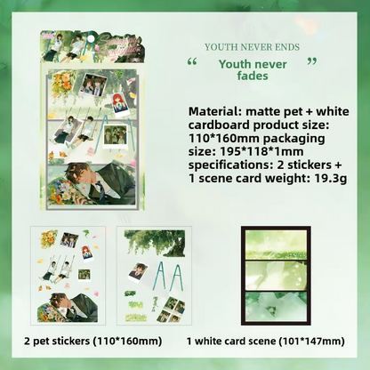 3 sheets Youth Time Zone Series Anime Scenery stickers