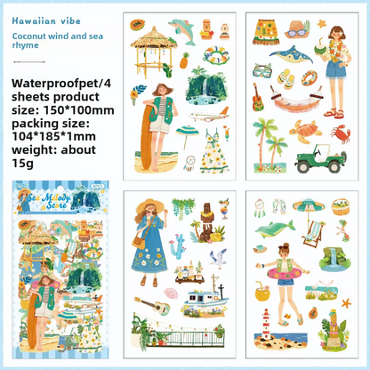 4 sheets Floating World Kaleidoscope Series stickers