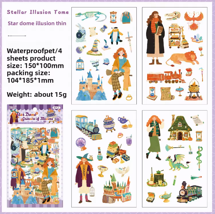 4 sheets Floating World Kaleidoscope Series stickers
