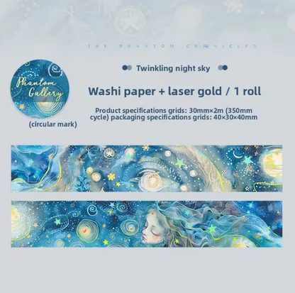 1 roll Phantom Chronicles Series Hot-stamped tape for journaling