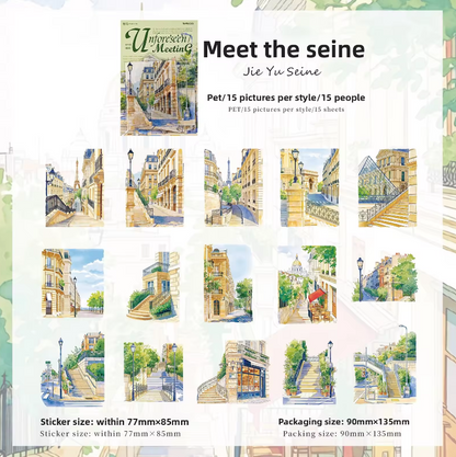 15 Pcs The Unknown Encounters Series Staircase Landscape Sticker
