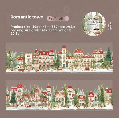 1 roll Walking Through the Town Series Watercolor Fairy Tale Tape
