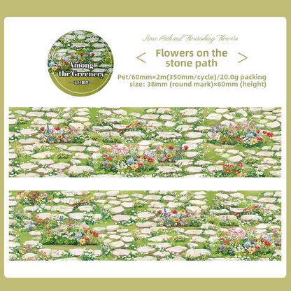 1 roll Stroll Through the Greenery Series Pebble Path Scenery Washi tape