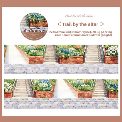 1 roll Stroll Through the Greenery Series Pebble Path Scenery Washi tape