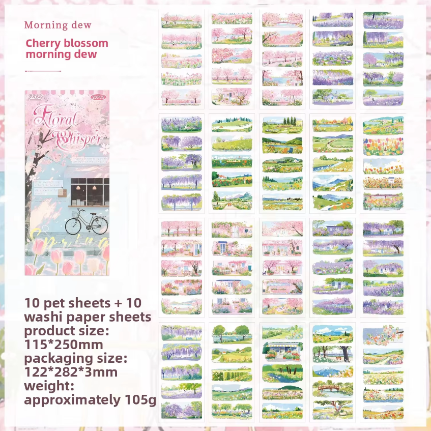 20 Sheets Four Seasons Landscape Appreciation Sticker Journal Book