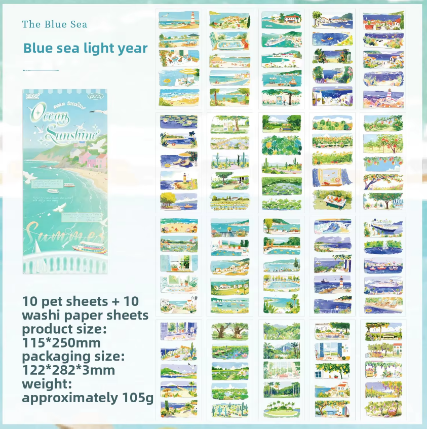 20 Sheets Four Seasons Landscape Appreciation Sticker Journal Book