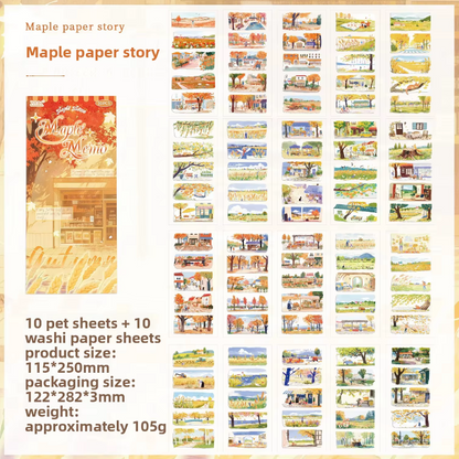 20 Sheets Four Seasons Landscape Appreciation Sticker Journal Book