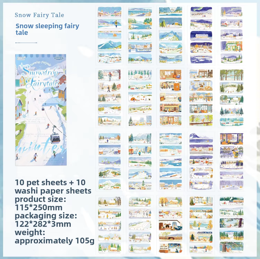 20 Sheets Four Seasons Landscape Appreciation Sticker Journal Book