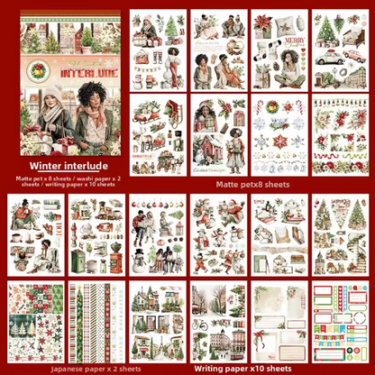 20 Sheets Retro European and American Character Die-Cut Sticker Book