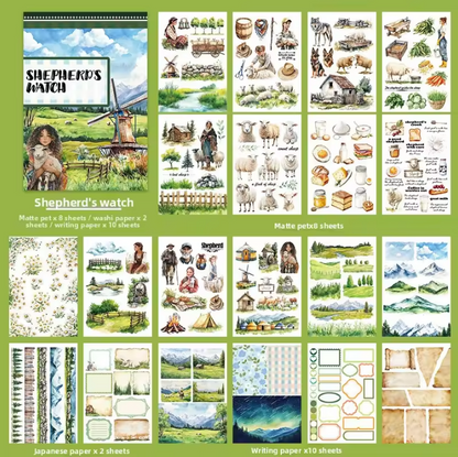 20 Sheets Retro European and American Character Die-Cut Sticker Book