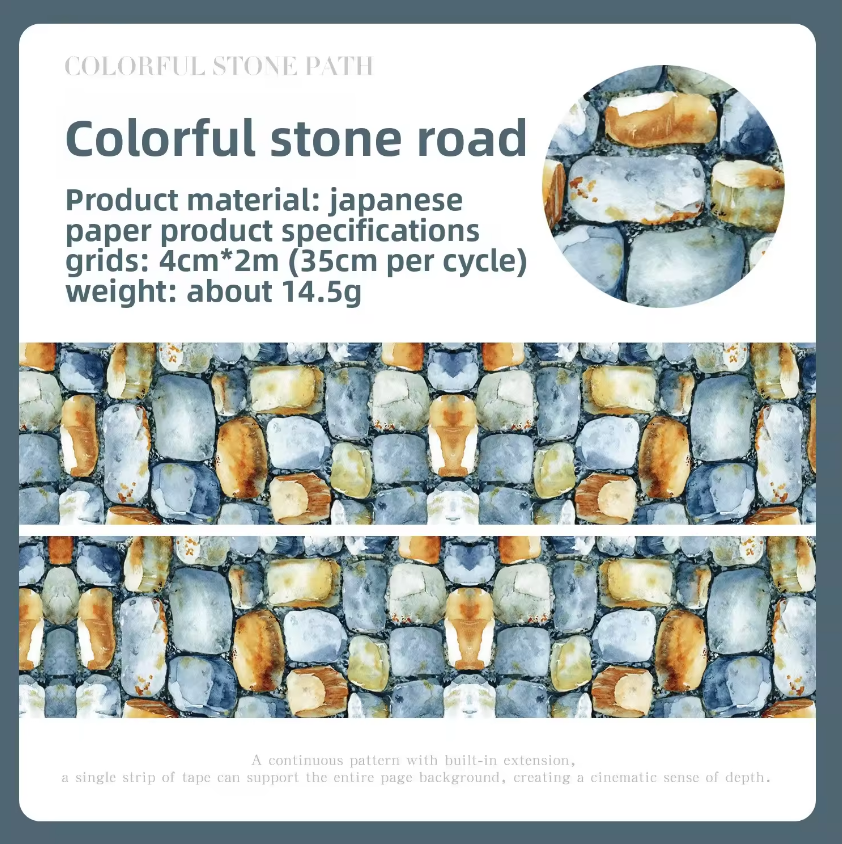 2M Roll Gravel Path Series Decorative Tape for Scrapbooking