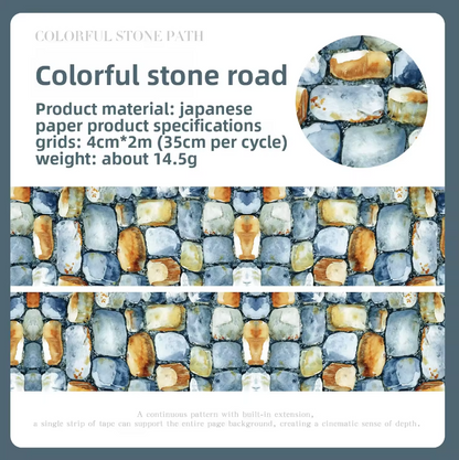 2M Roll Gravel Path Series Decorative Tape for Scrapbooking