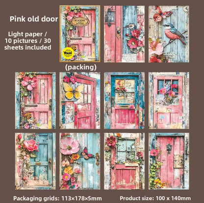 30 Sheets Doors and windows of the Past Series Junk journal Material Paper