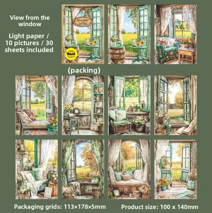 30 Sheets Doors and windows of the Past Series Junk journal Material Paper