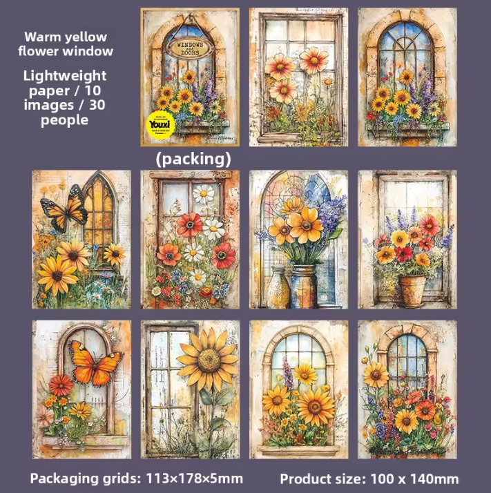 30 Sheets Doors and windows of the Past Series Junk journal Material Paper