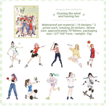 20 Pcs Old Times Stationery Series Journaling Character stickers