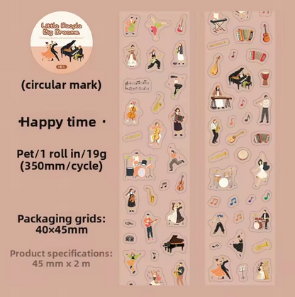 1 roll Small People Big Dreams Series Mini-Figure Die-Cut Tape