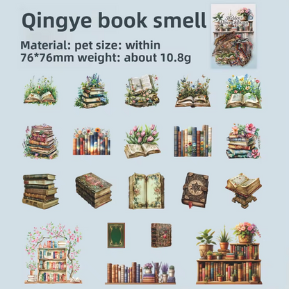 40 Pcs Flower Pavilion Book Collection Vintage Floral Book Themed Stickers