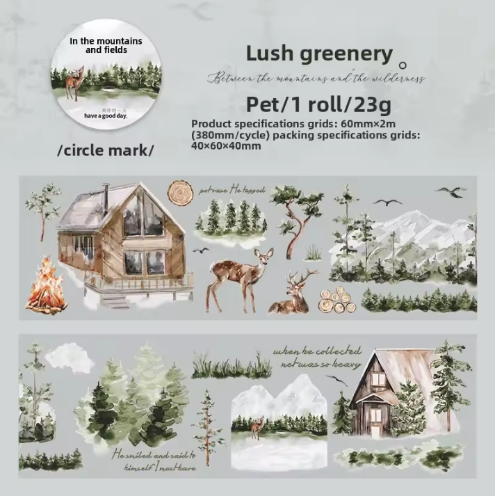 1 Roll Creating Woodland-themed the Wilderness Series Pet Tape