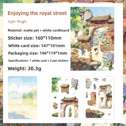 3 Sheets Pack Nine Crossroads Scenery Stickers 3D Stickers