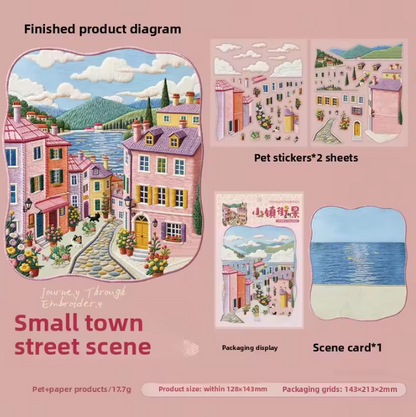 3 Sheets Embroidery Journey Series DIY decorative stickers