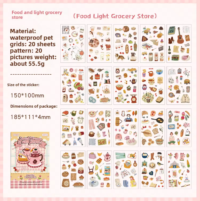 20 Sheets Sweet Dreams Notebook Series Cute Planner Sticker Books