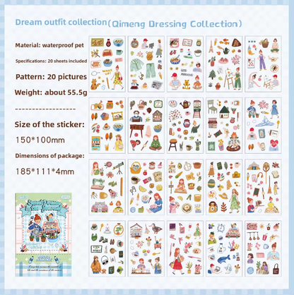 20 Sheets Sweet Dreams Notebook Series Cute Planner Sticker Books