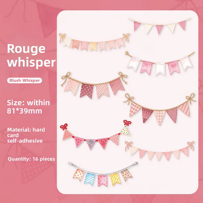 16 Pcs Colorful Flags Series Festive-themed Celebration Stickers