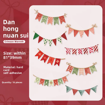 16 Pcs Colorful Flags Series Festive-themed Celebration Stickers