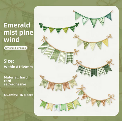 16 Pcs Colorful Flags Series Festive-themed Celebration Stickers