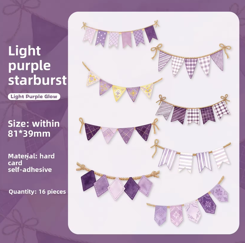 16 Pcs Colorful Flags Series Festive-themed Celebration Stickers