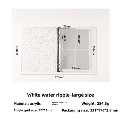 A5 Clear Wavy-Patterned Storage Album Ring Binder Journal