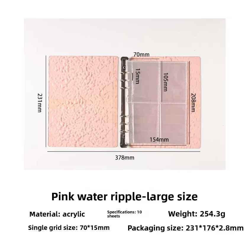 A5 Clear Wavy-Patterned Storage Album Ring Binder Journal