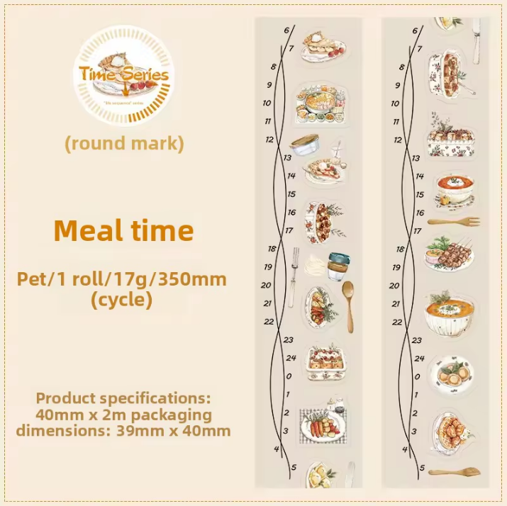 1 Roll Life Sequence Series Handbook Decoration Stickers Pet Tape