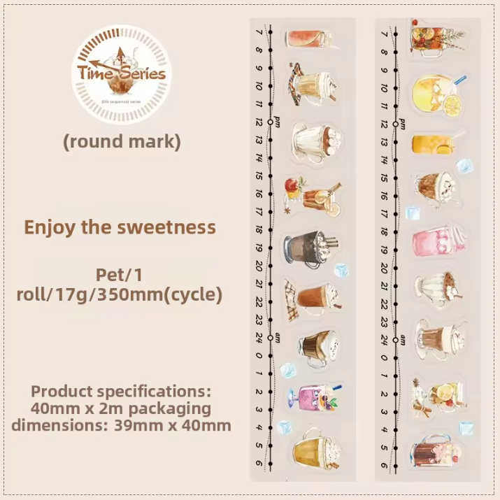 1 Roll Life Sequence Series Handbook Decoration Stickers Pet Tape