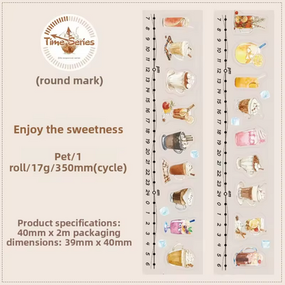 1 Roll Life Sequence Series Handbook Decoration Stickers Pet Tape