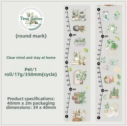1 Roll Life Sequence Series Handbook Decoration Stickers Pet Tape